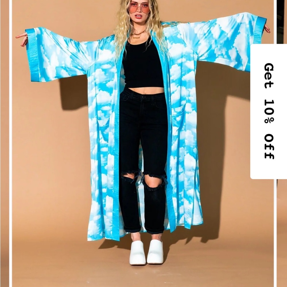 Dressed in LALA Blue and White Kimono